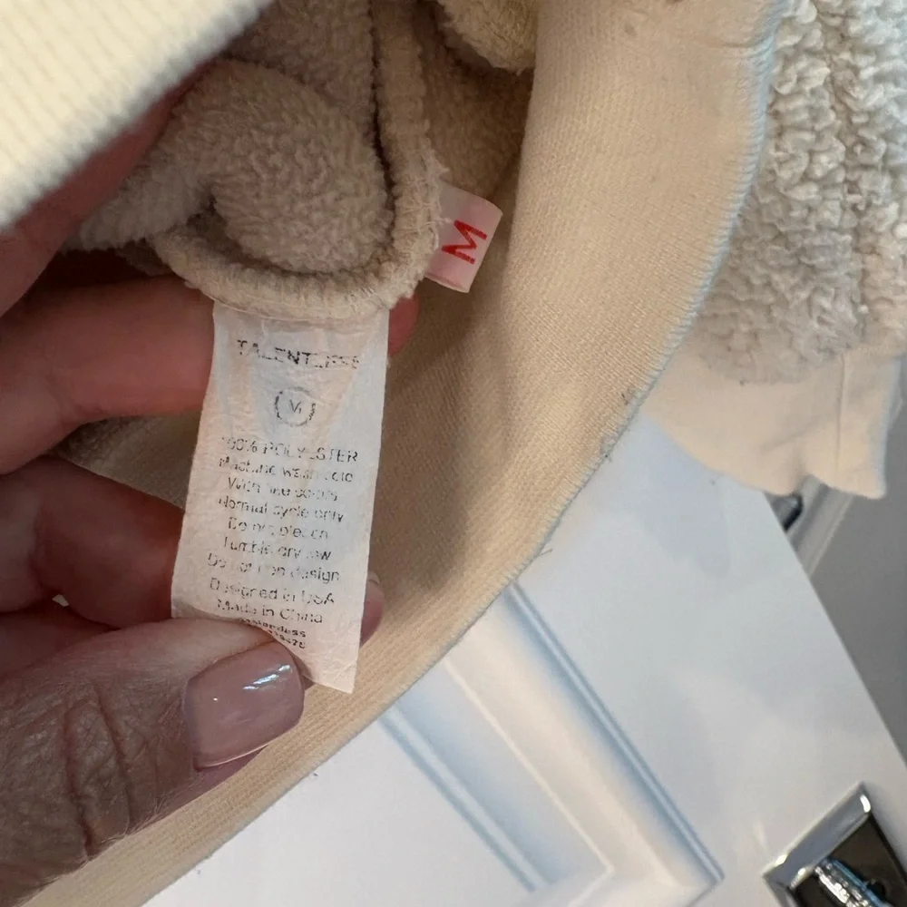 TALENTLESS Cream Sherpa Sweater